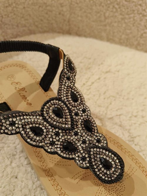 By Lagoni - Ninna - Sandal Sort Glitter