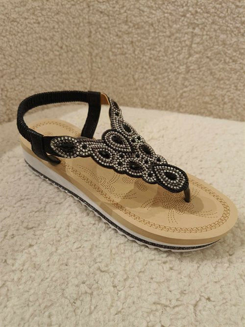 By Lagoni - Ninna - Sandal Sort Glitter