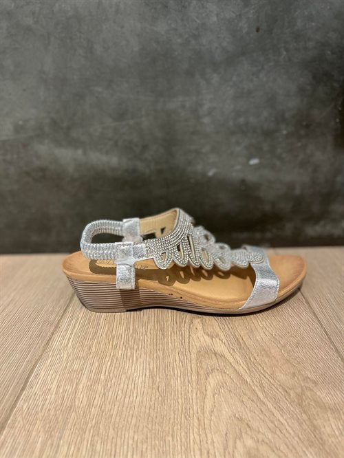 Nyhed By Lagoni - Sandal - Sølv m. glimmer sten