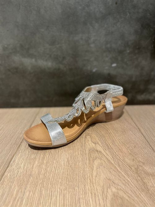 Nyhed By Lagoni - Sandal - Sølv m. glimmer sten