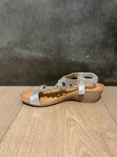 Nyhed By Lagoni - Sandal - Sølv m. glimmer sten
