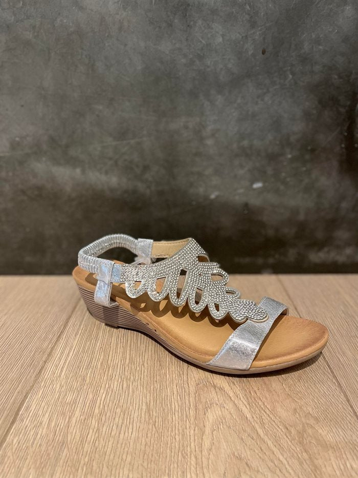 Nyhed By Lagoni - Sandal - Sølv m. glimmer sten
