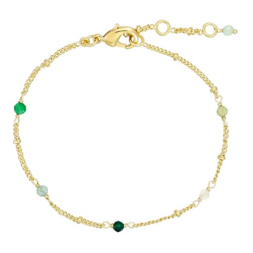 Pure By Nat - Armbånd med perler og natursten - Guld