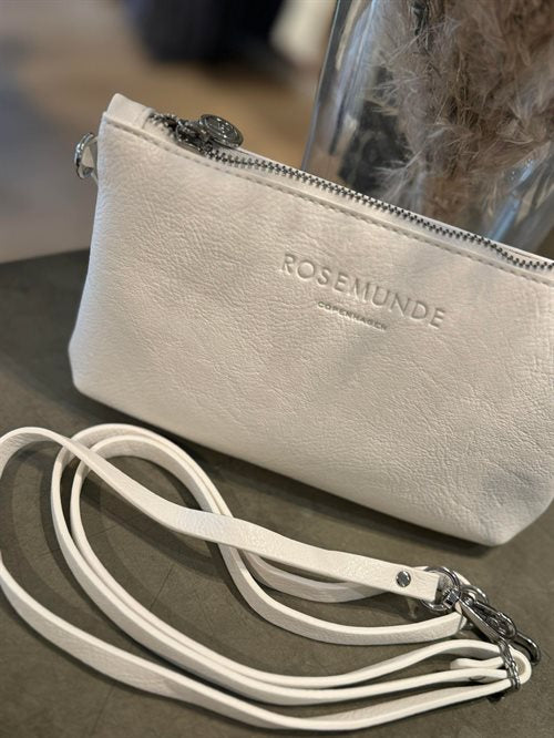 Rosemunde - Clutch lille - Hvid m. sølv