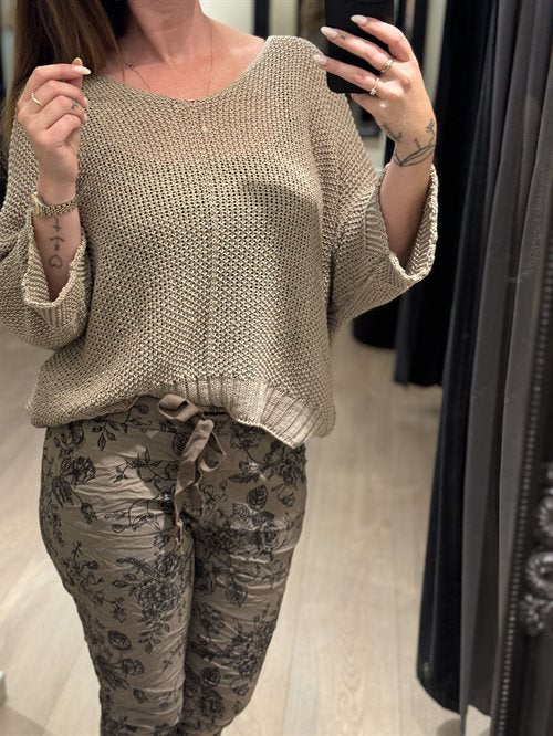 Marta - Strik Bluse - Taupe