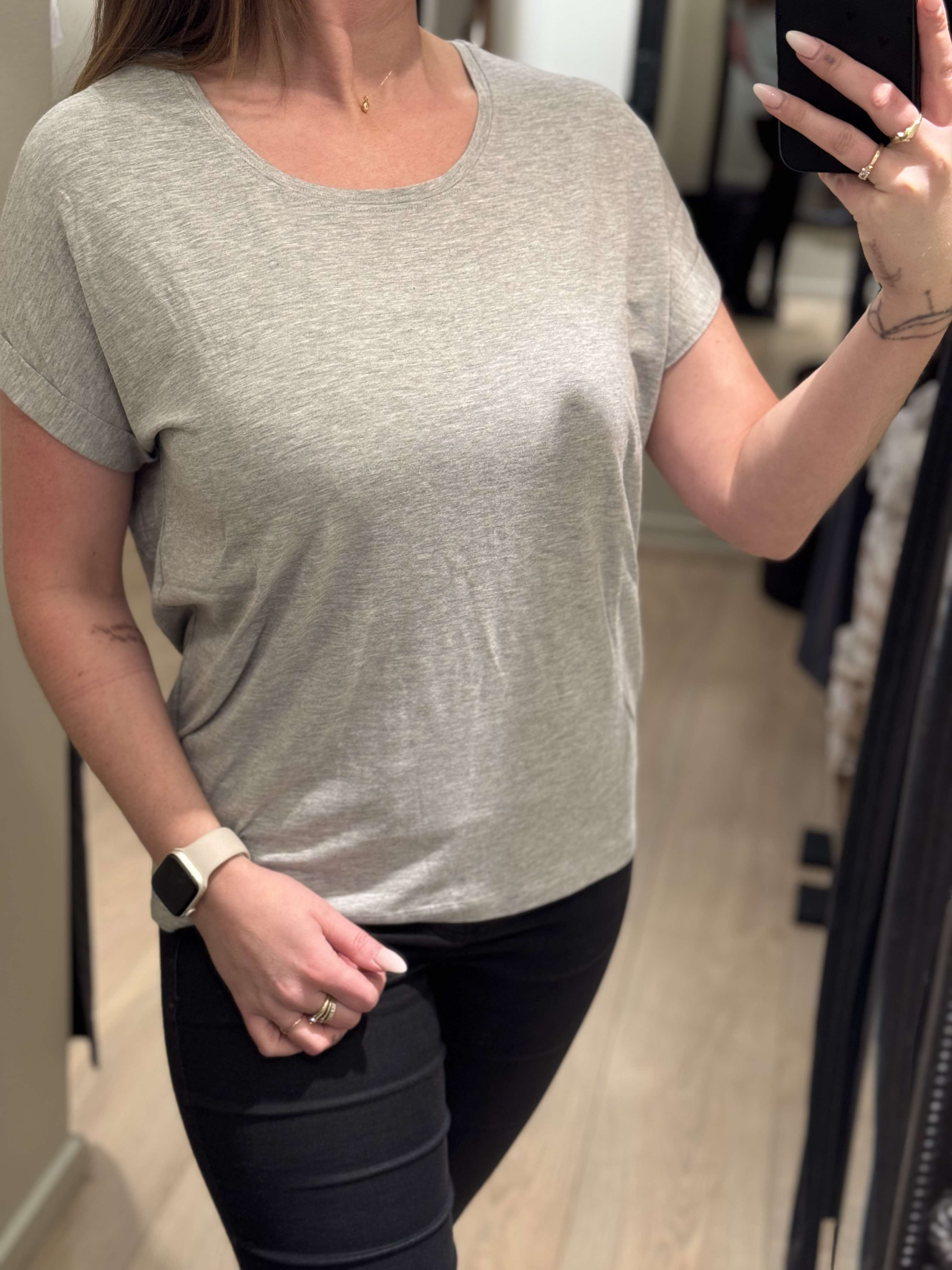 ONLY - Moster - T-shirt Lys Grå