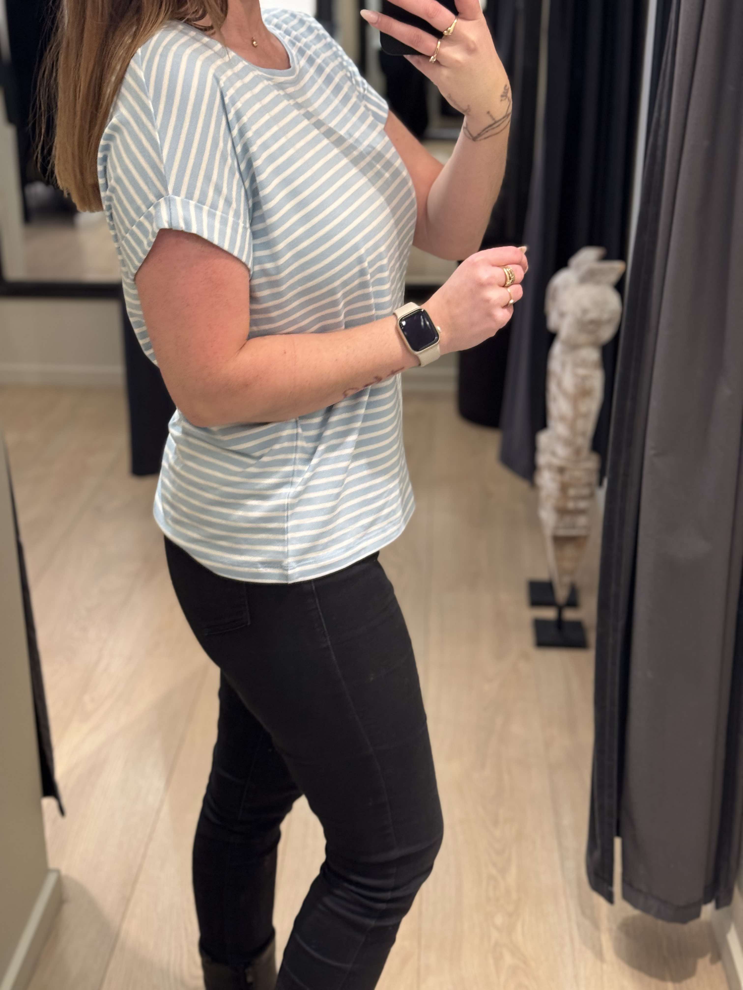ONLY - Moster - T-shirt Strib Blå