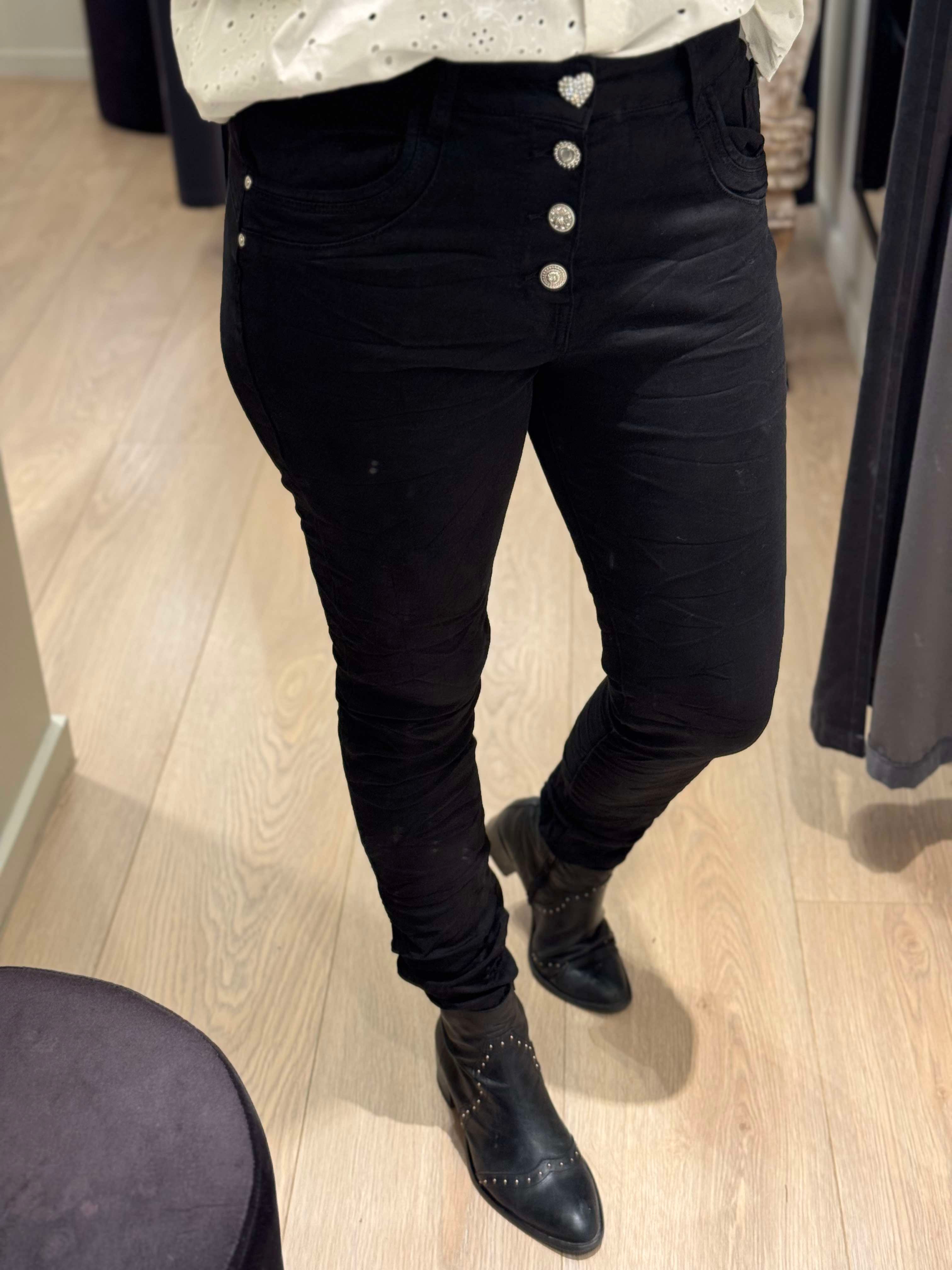 Jewelly - Jeans - Sort Glimmer Hjerte