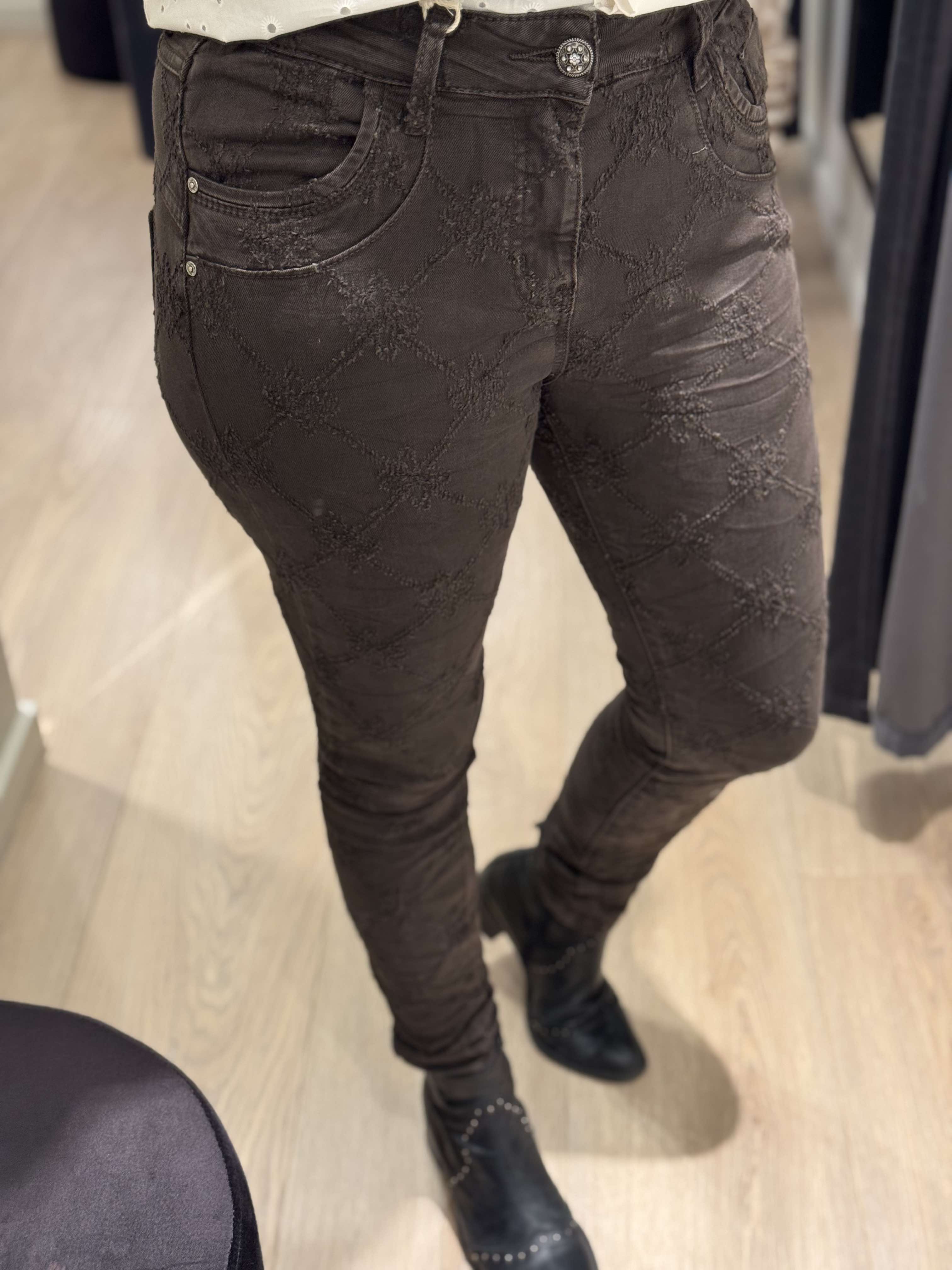 Jewelly - Bukser - m. mønster - Brun