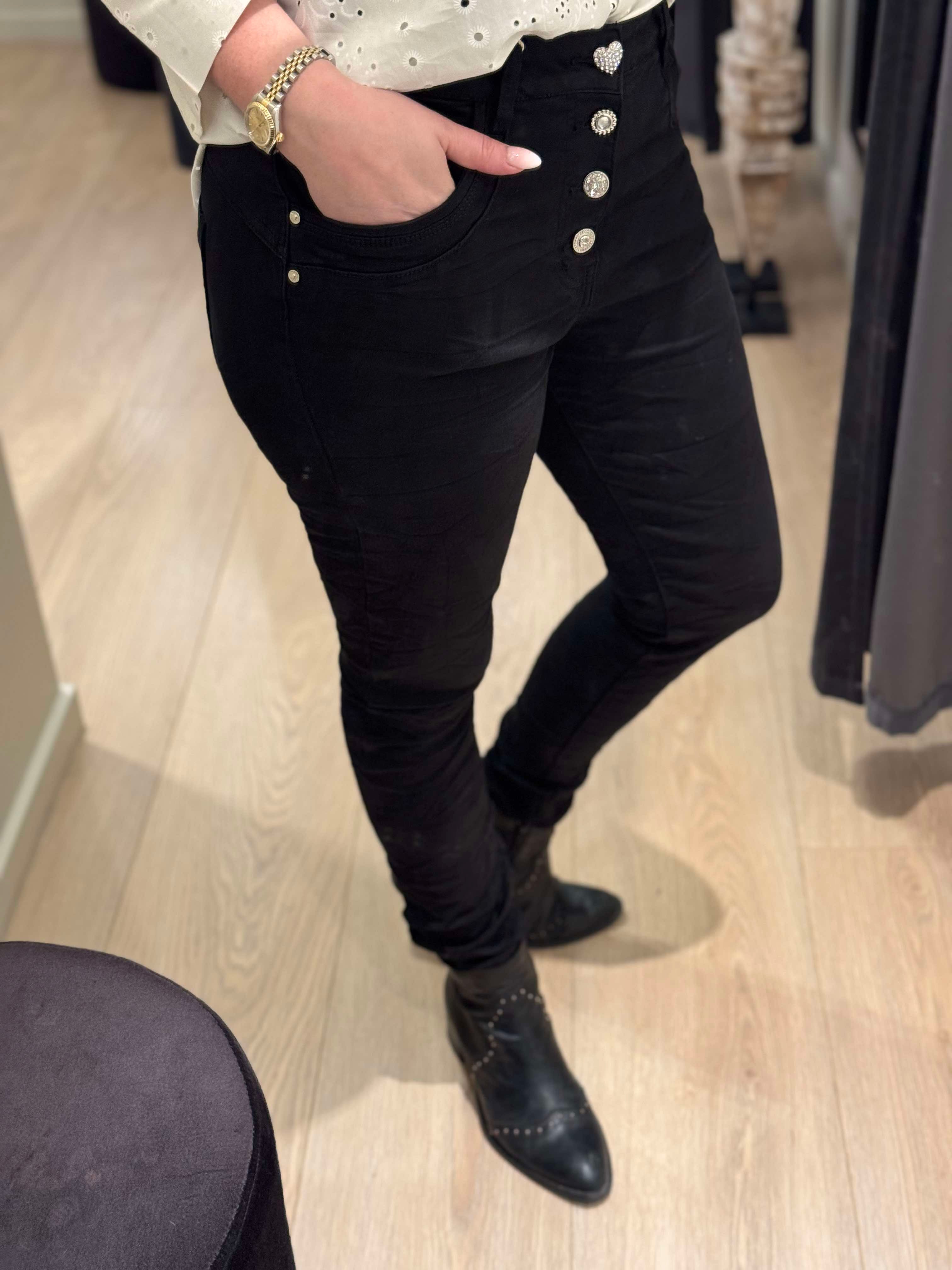 Jewelly - Jeans - Sort Glimmer Hjerte