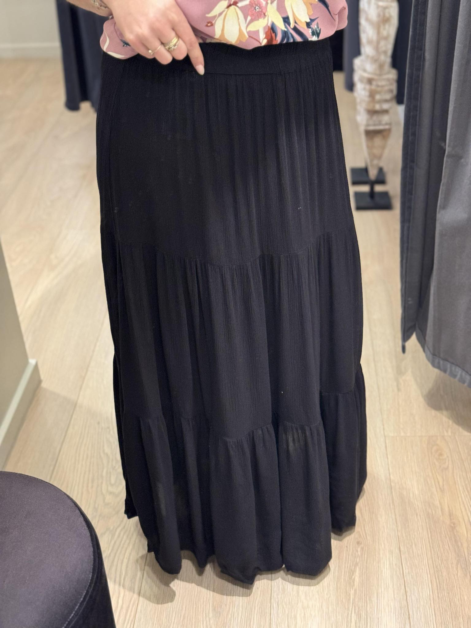 ONLY - Mikka - Lang Nederdel Sort