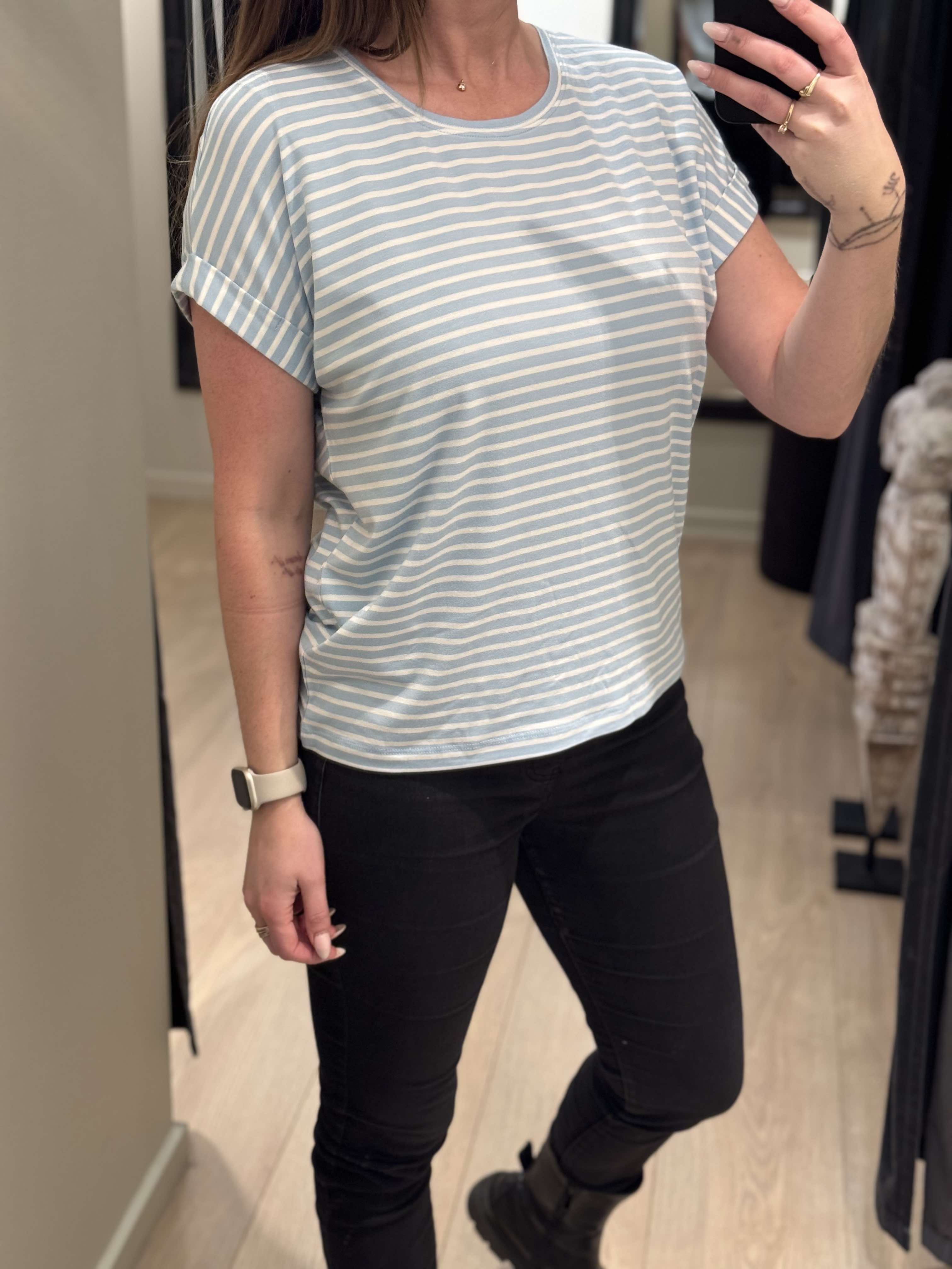 ONLY - Moster - T-shirt Strib Blå