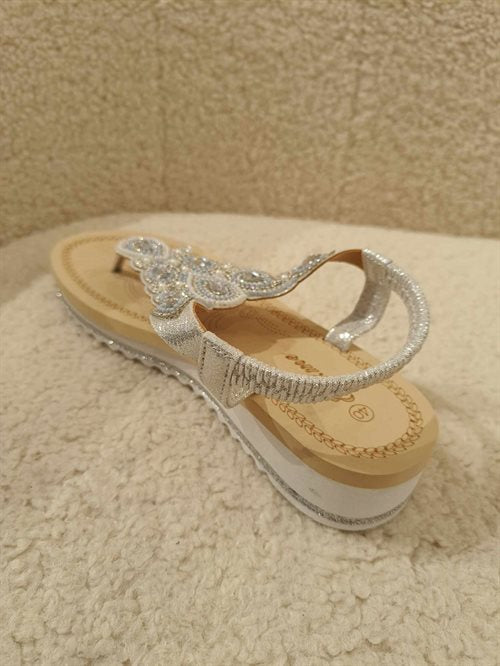 By Lagoni - Ninna - Sandal Sølv Glitter