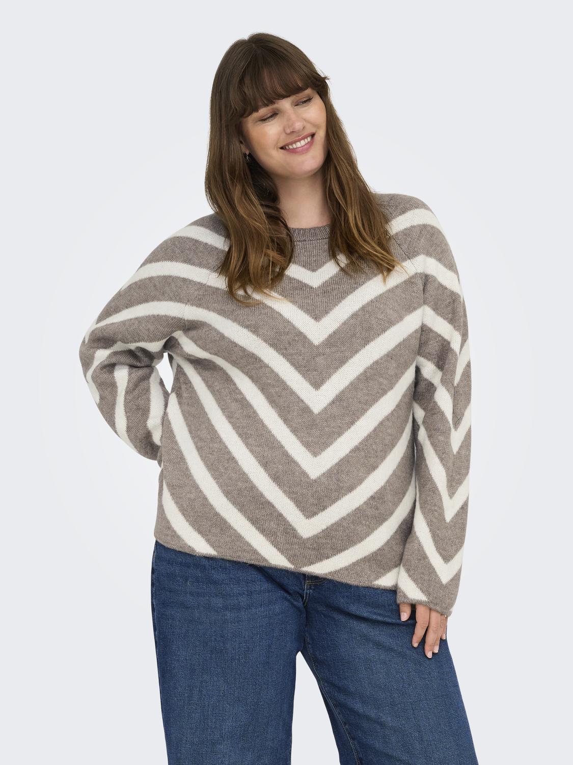 Only Carmakoma - Eliza - Striktrøje Beige