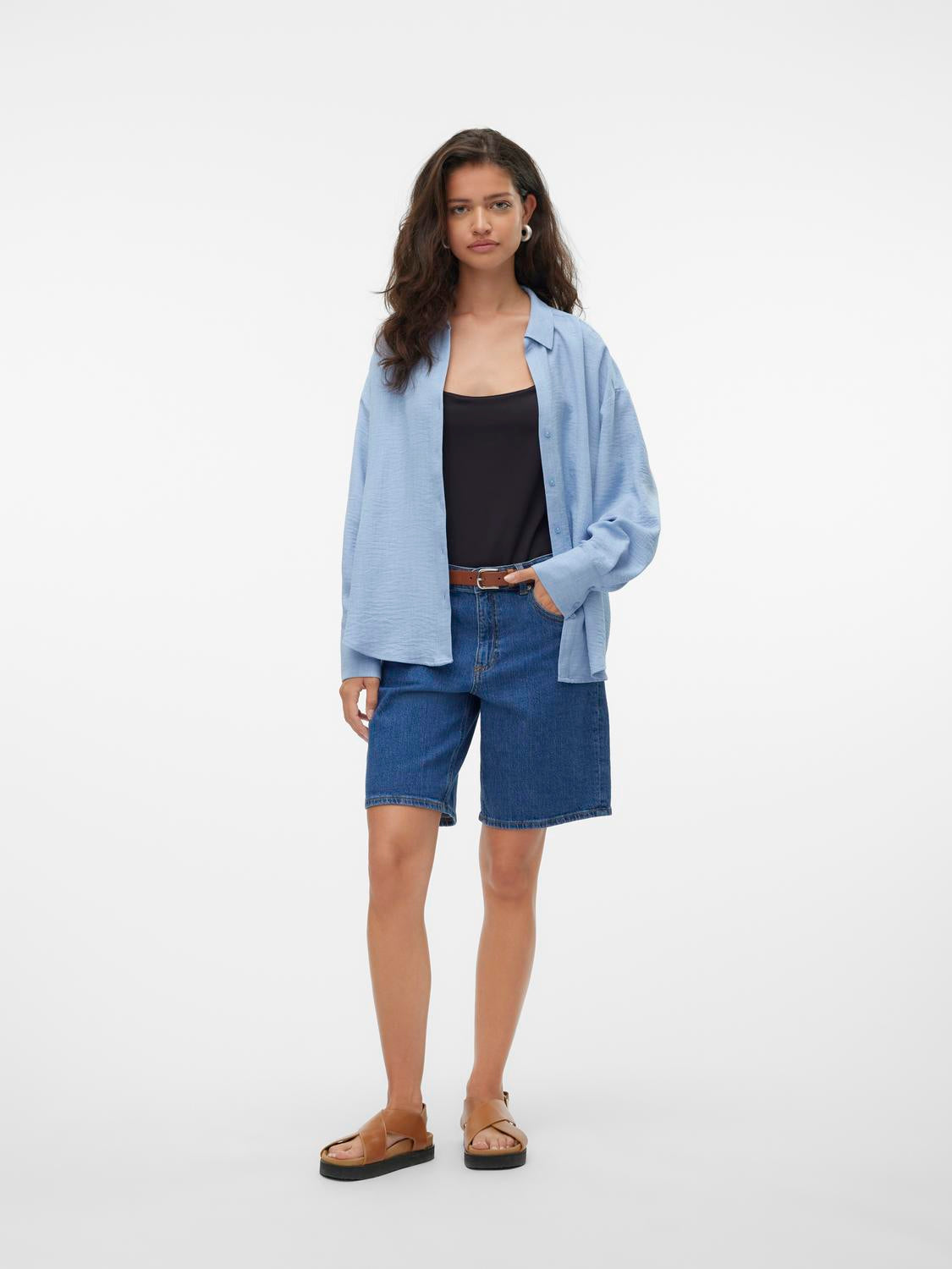 Vero Moda - Melaney Queeny - Skjorte - Chambray Blue