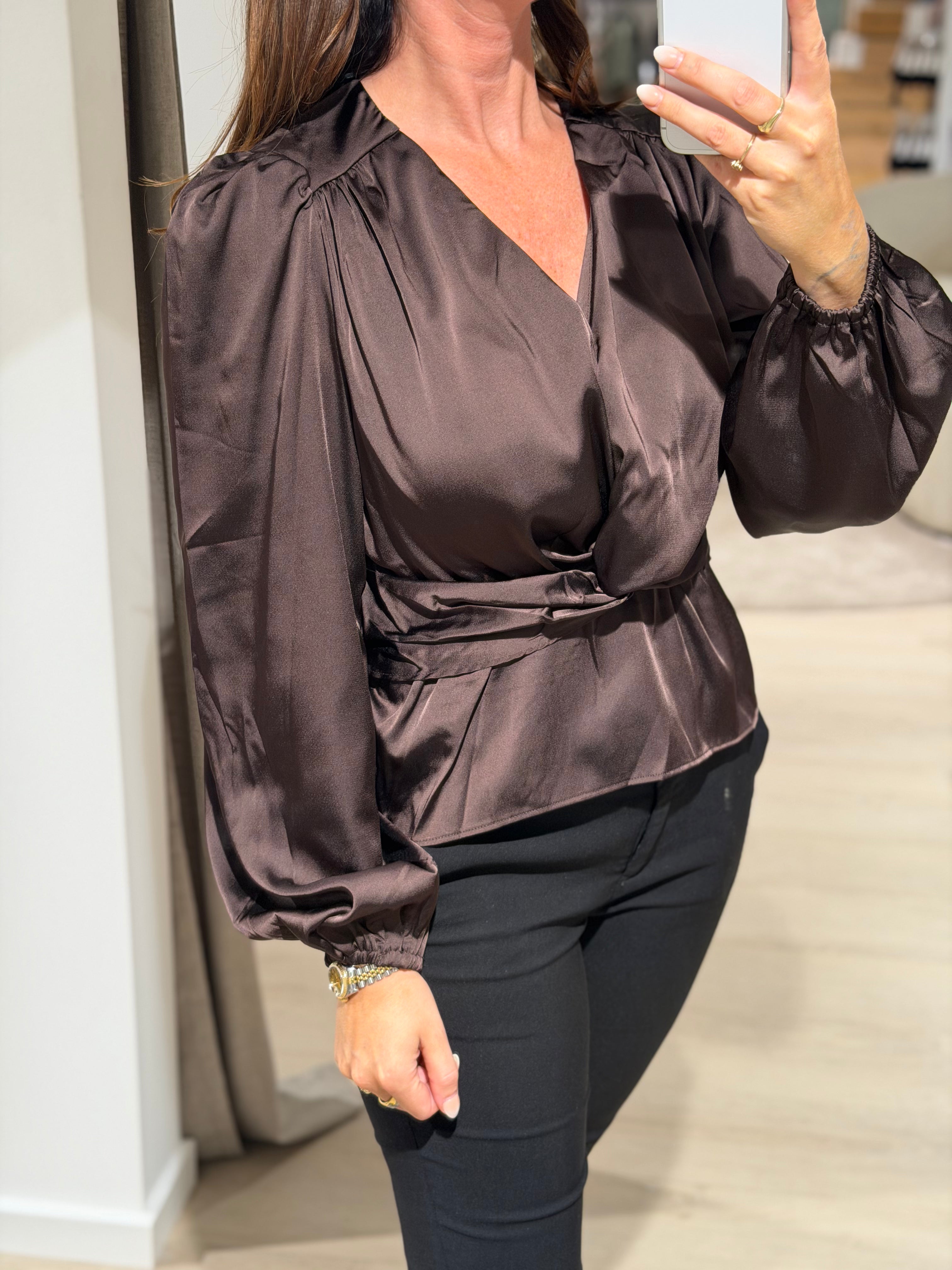 Liberte - Tiki Ls - Bluse Chokoladebrun