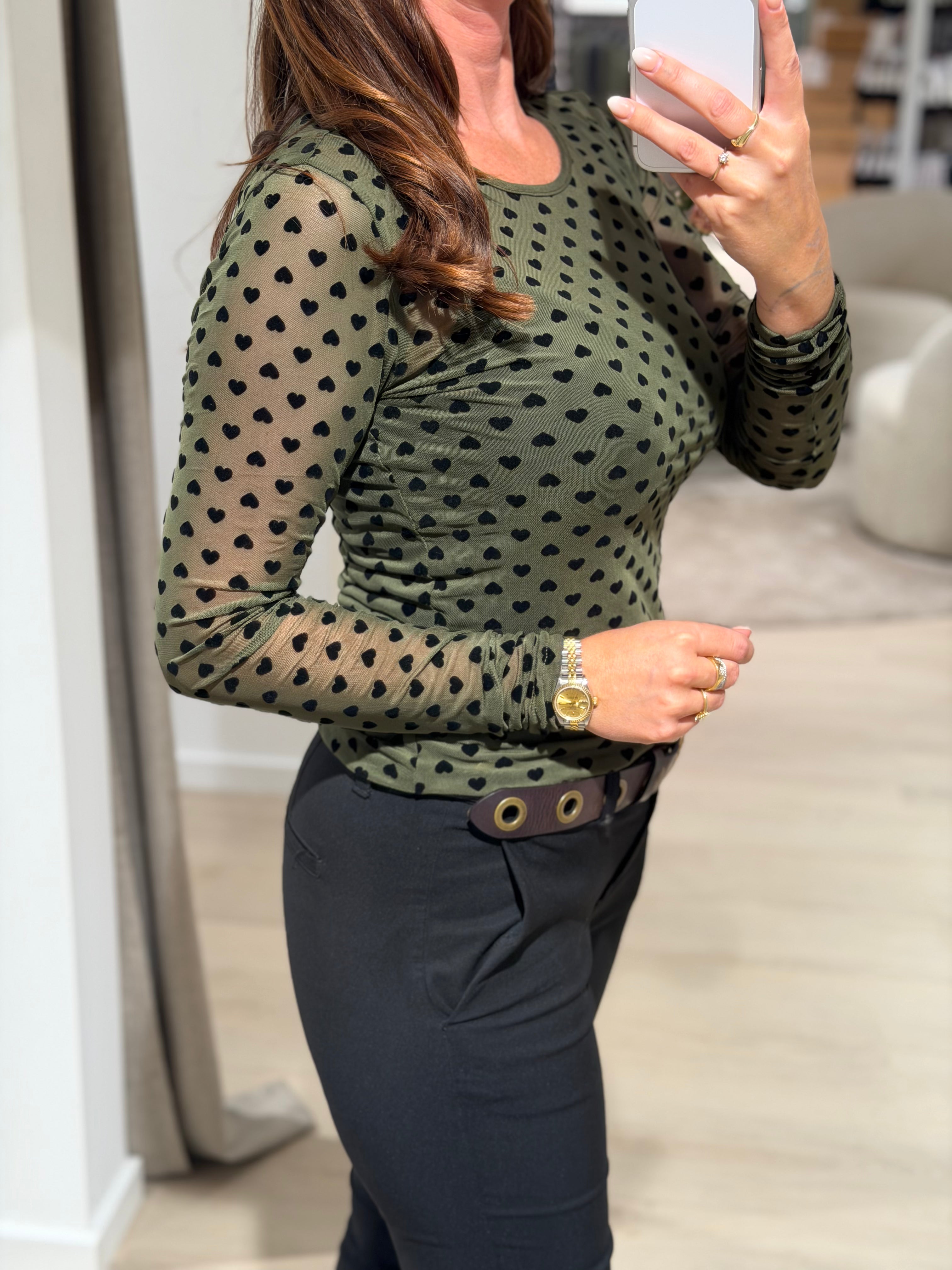 Liberté - Mesh Bluse - Grøn