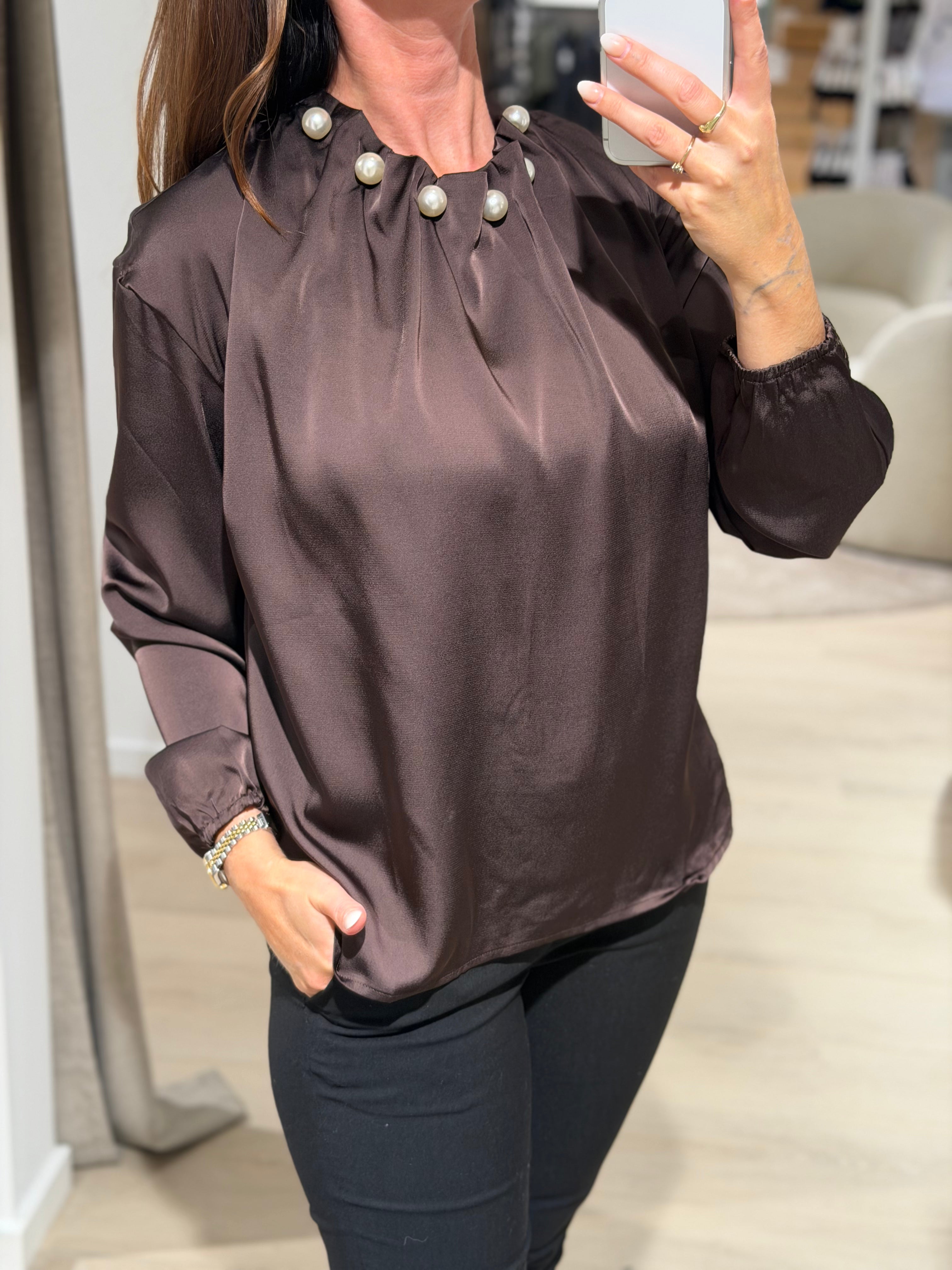 Liberte - Pip Ls - Bluse Mørk Brun