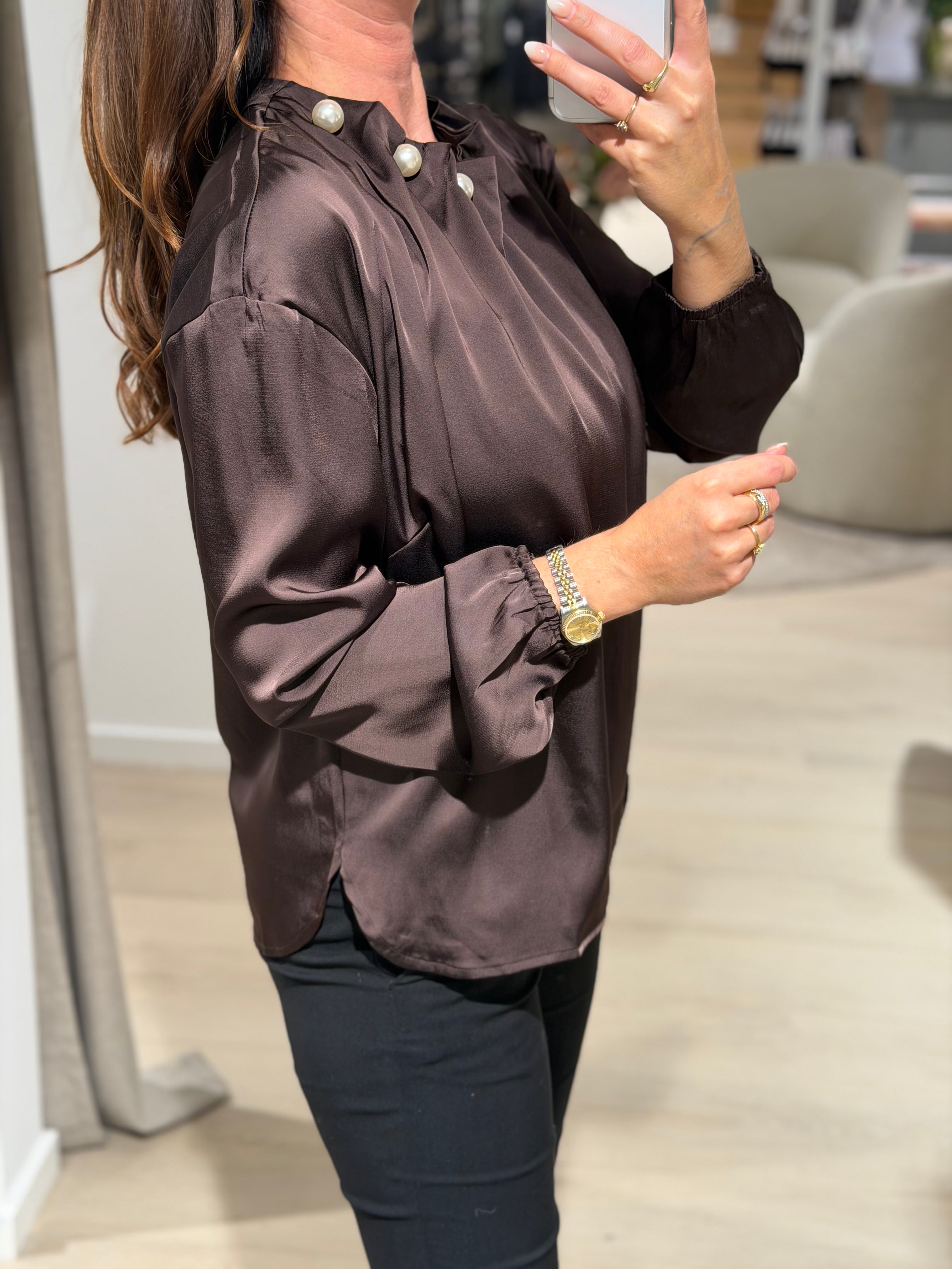 Liberte - Pip Ls - Bluse Mørk Brun