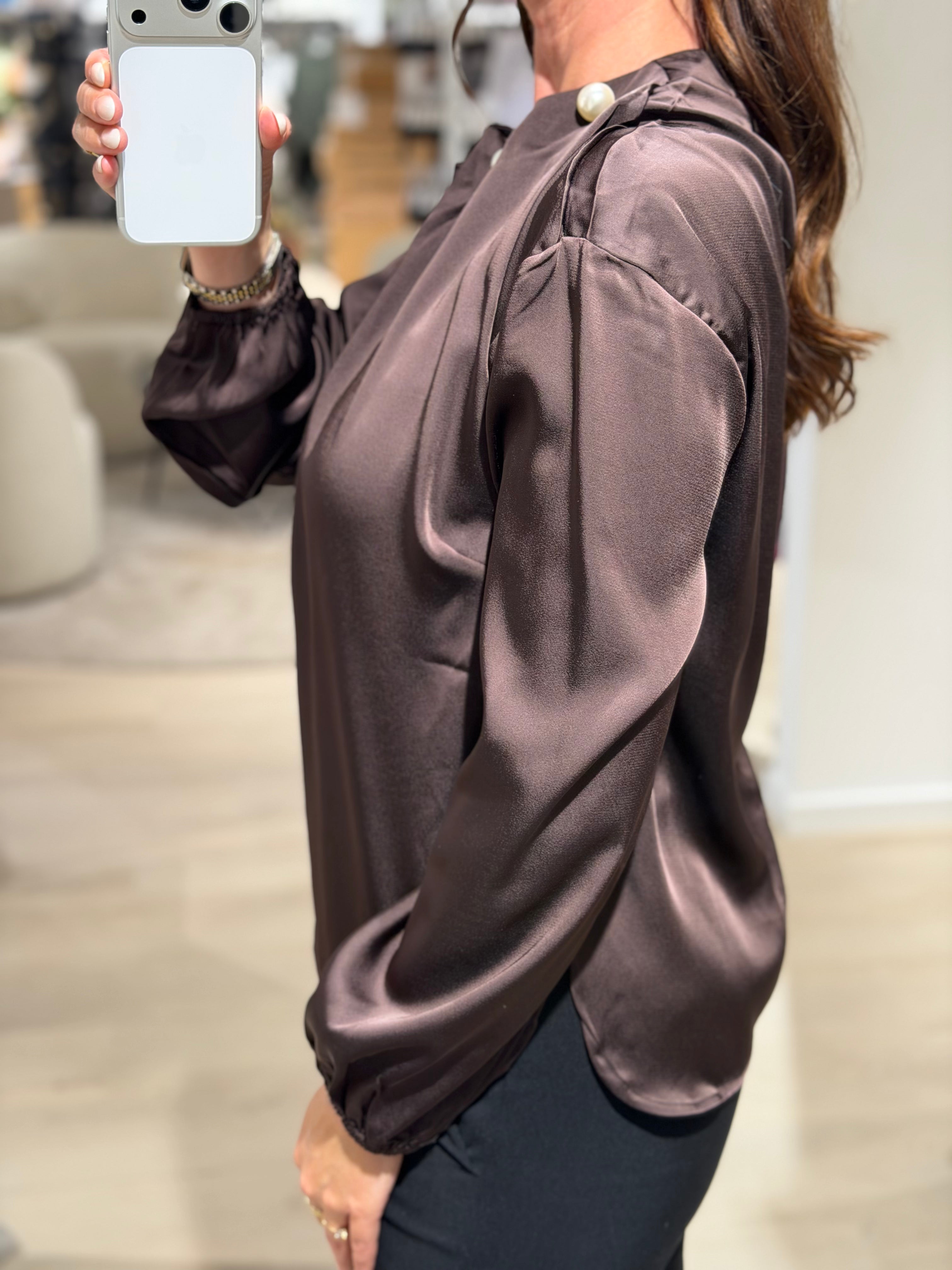 Liberte - Pip Ls - Bluse Mørk Brun