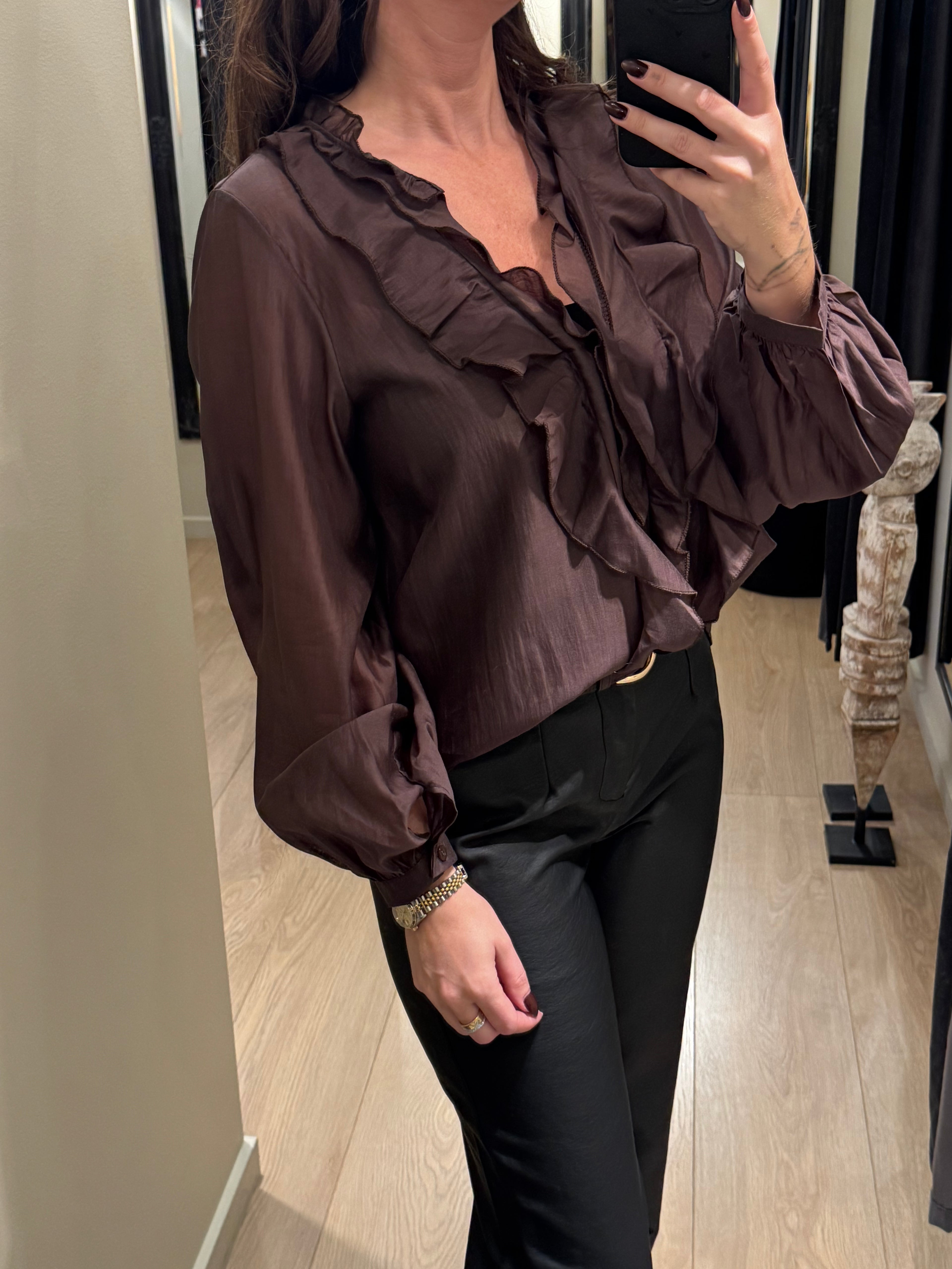 Marta - Skjorte - Chokoladebrun