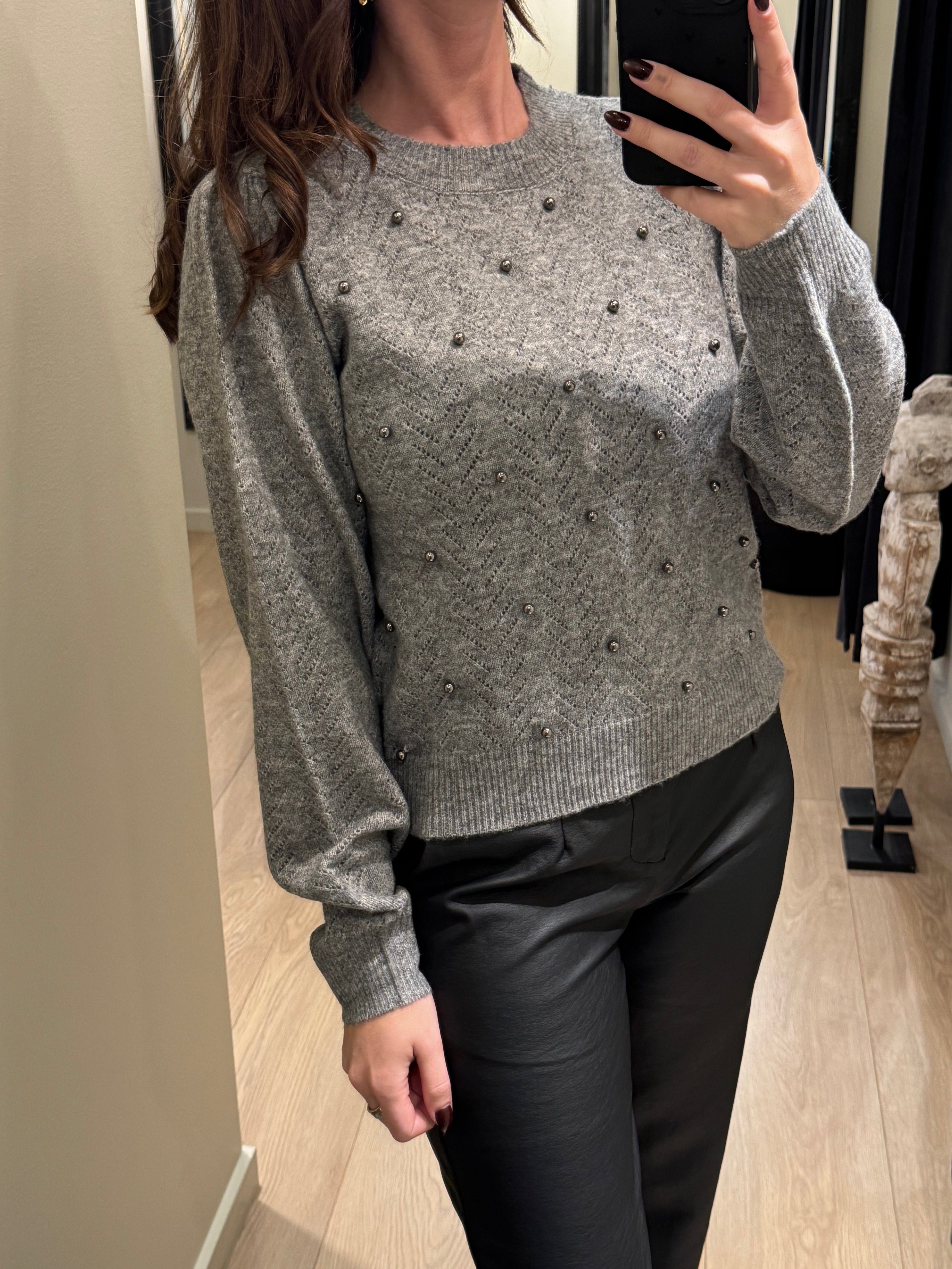 JDY - Hadlee L/S - Strik Grå