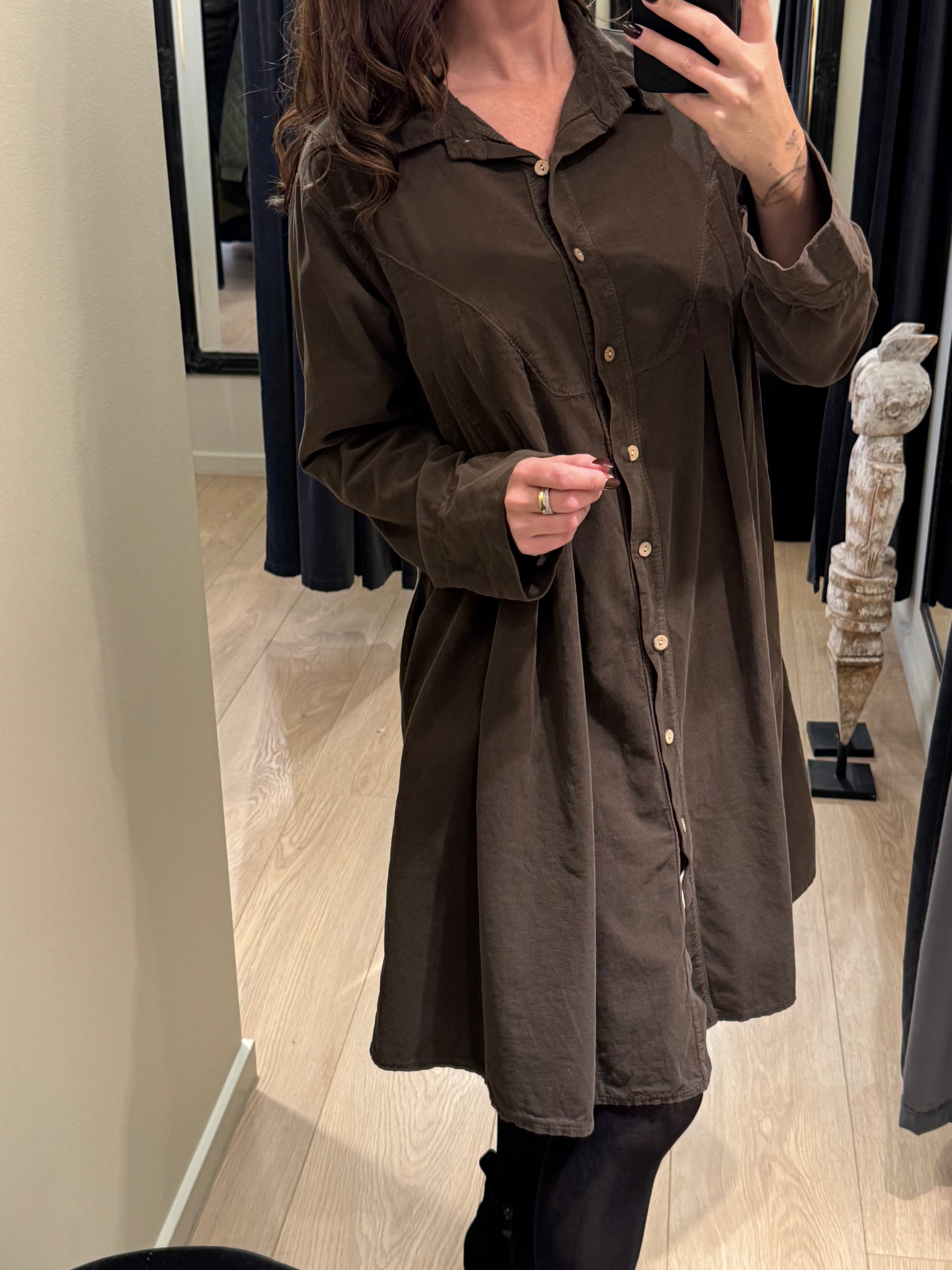 Marta - Missy - Kjole Fløjl Brun