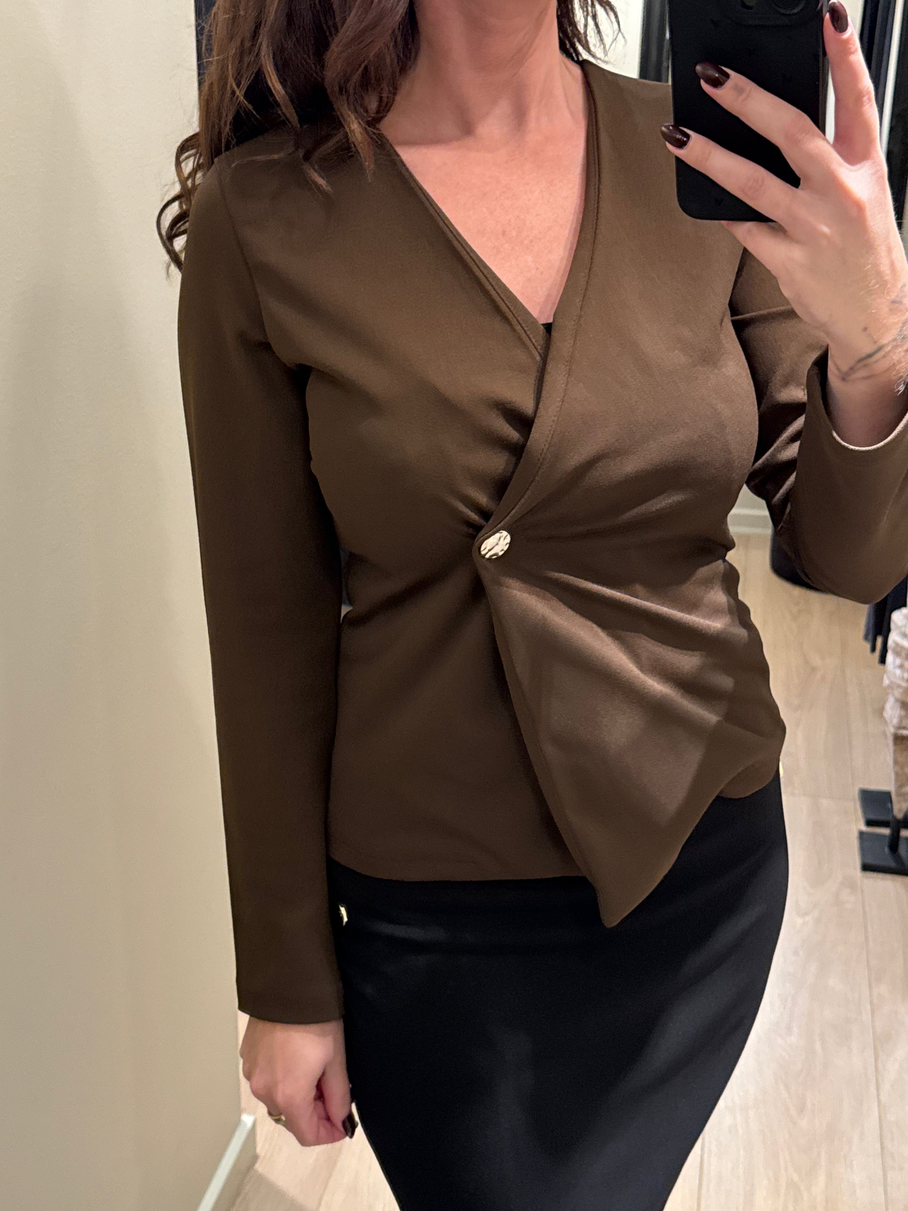 Sisters Point - Glut - Bluse Langærmet Chokoladebrun