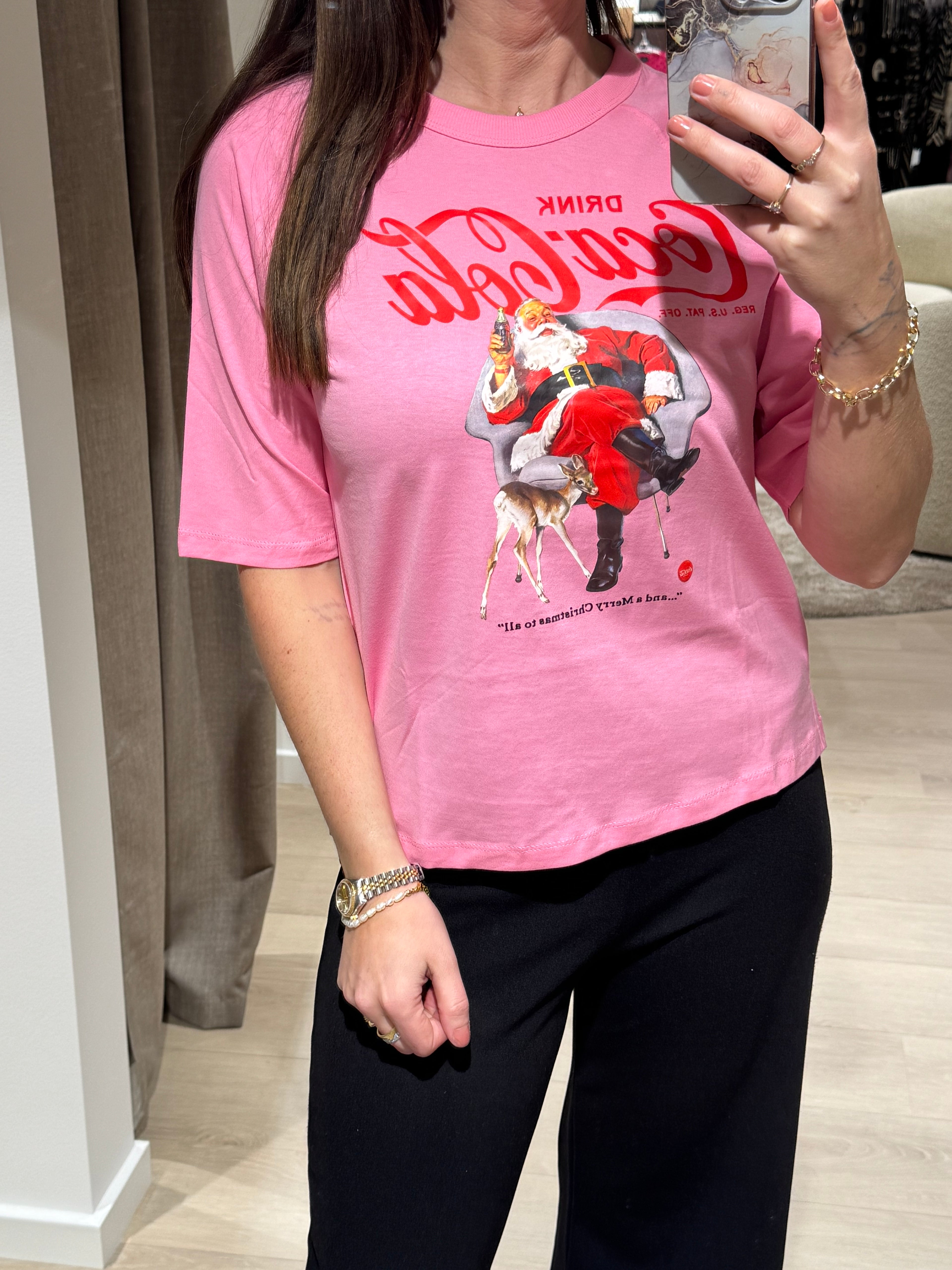 ONLY - Coca Cola - T-shirt Lyserød