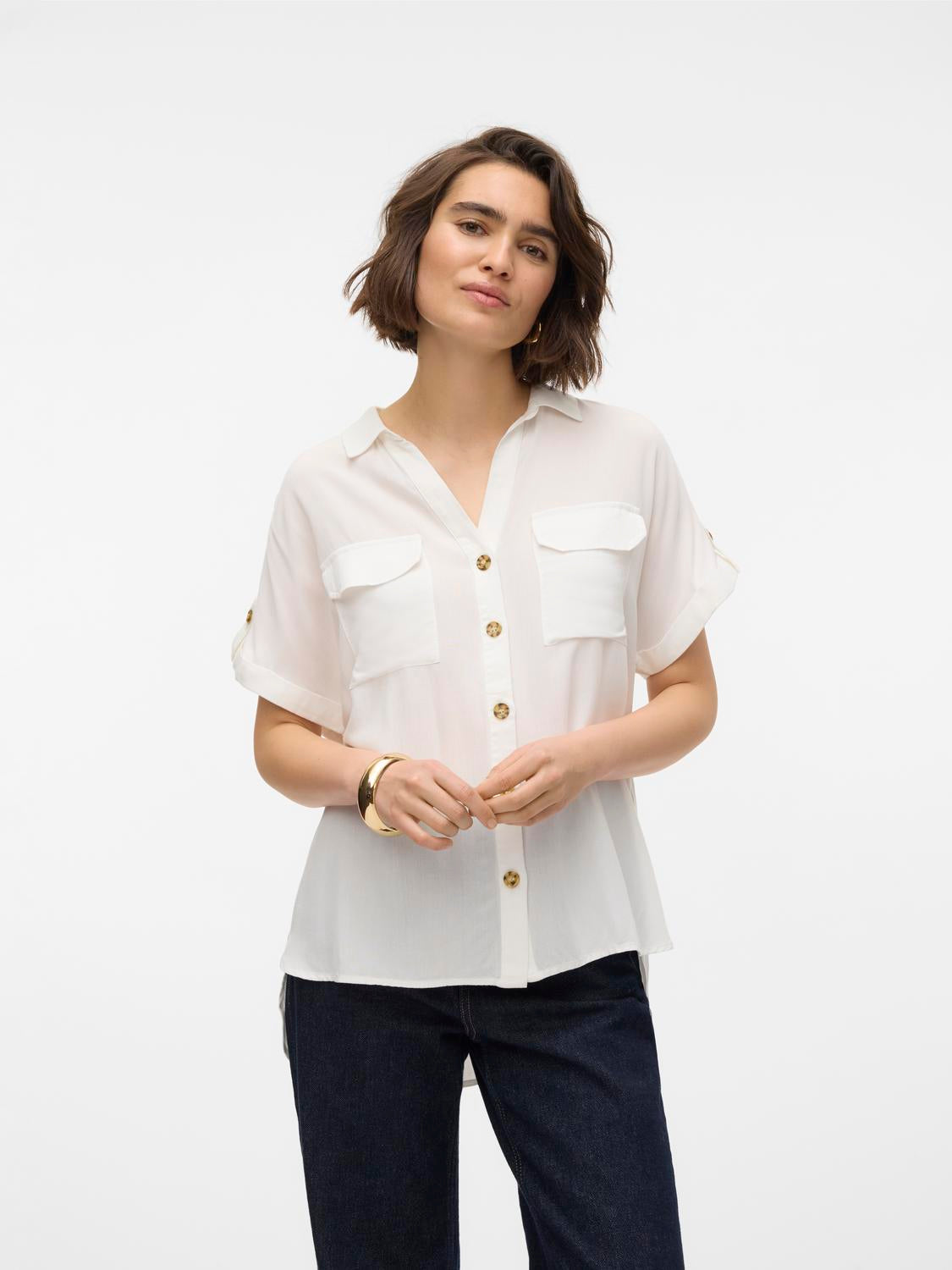 Vero Moda - Bumpy - Skjorte - Snow White