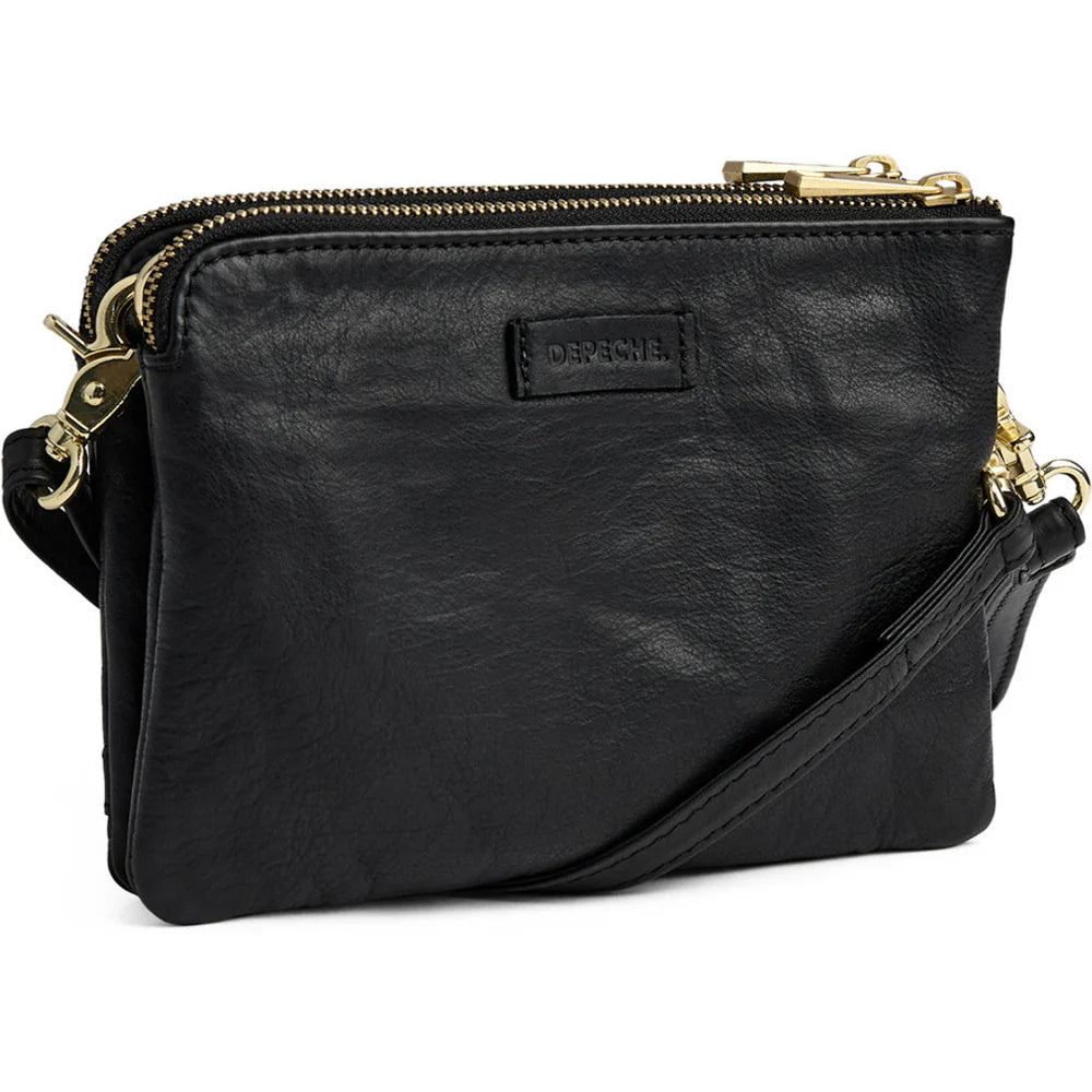 DEPECHE - Tidløs clutch - sort m . guld