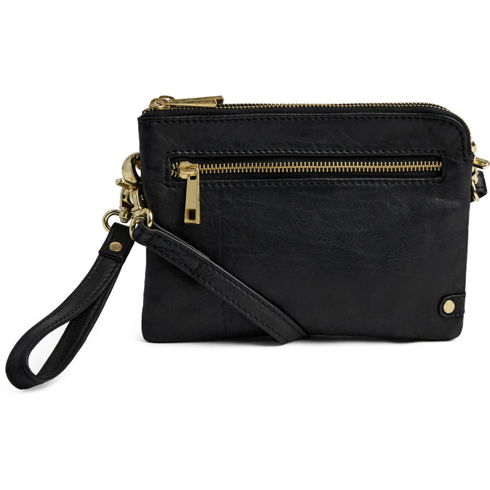 DEPECHE - Tidløs clutch - sort m . guld