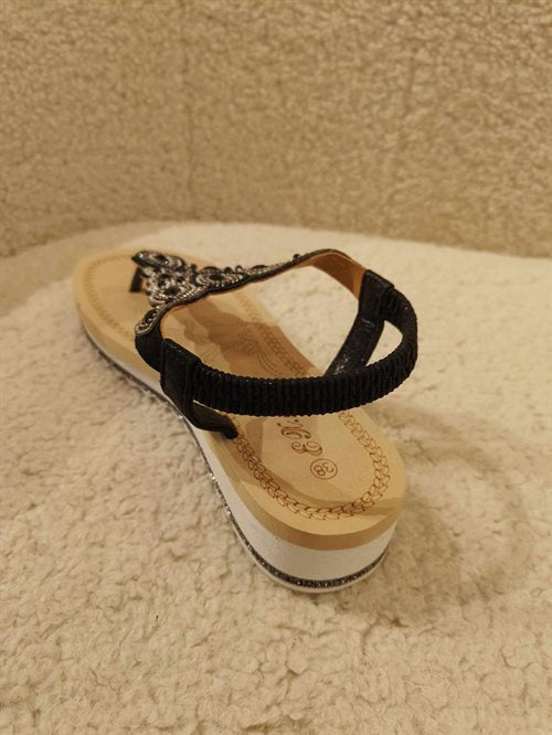 By Lagoni - Ninna - Sandal Sort Glitter