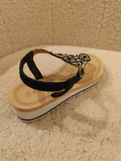 By Lagoni - Ninna - Sandal Sort Glitter