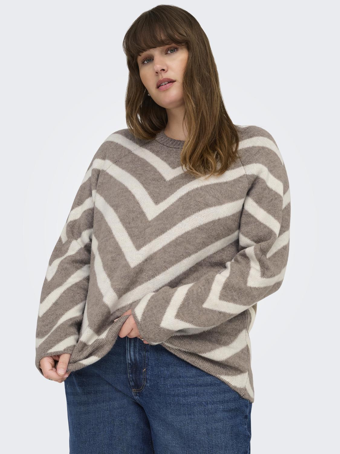 Only Carmakoma - Eliza - Striktrøje Beige