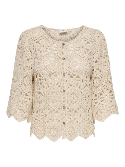 JDY - Emmelie - Cardigan - Råhvid