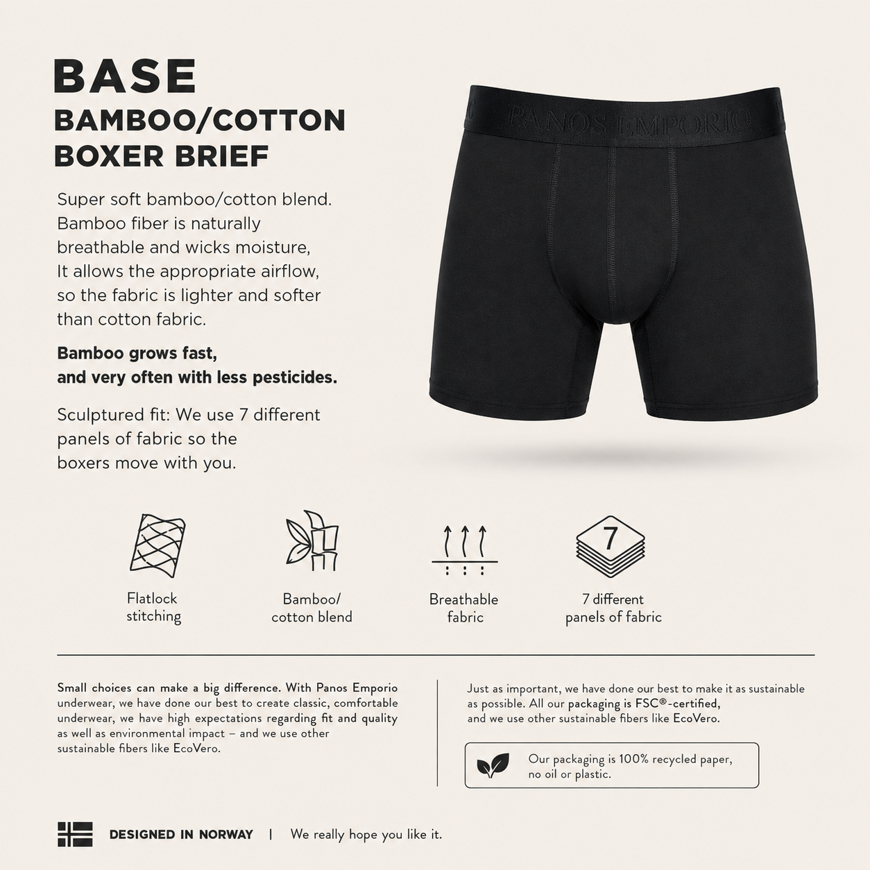 Panos Emporio - Bambus Boxershorts - 3 pak.