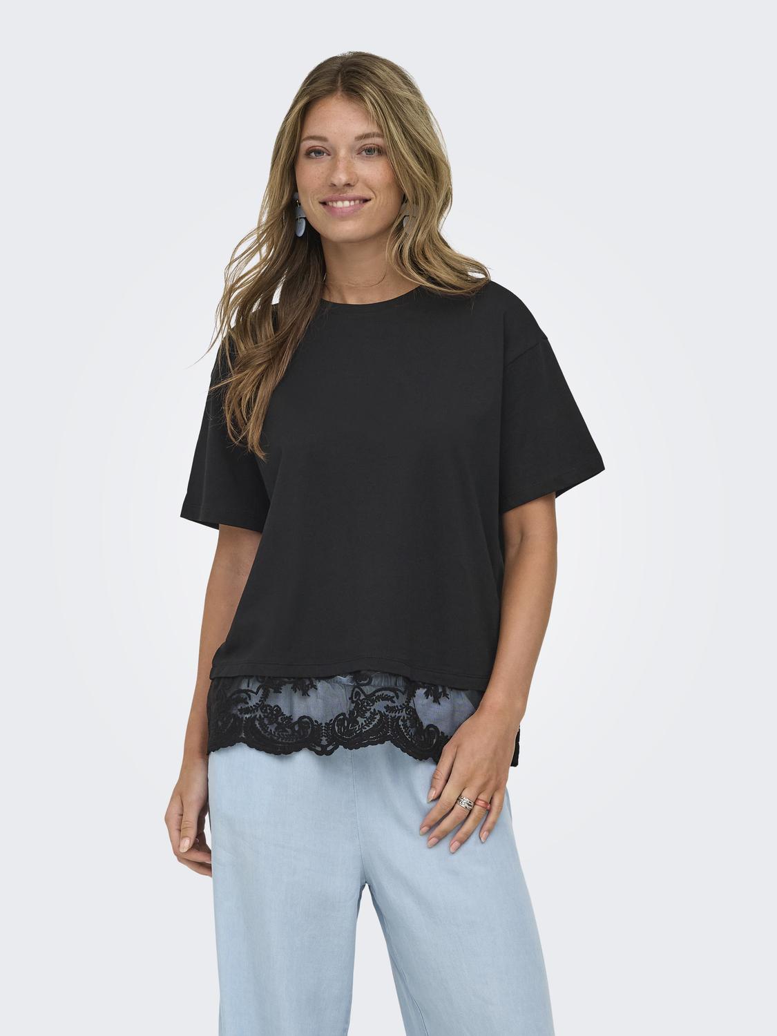 Only - Vivvi - T-shirt - Sort