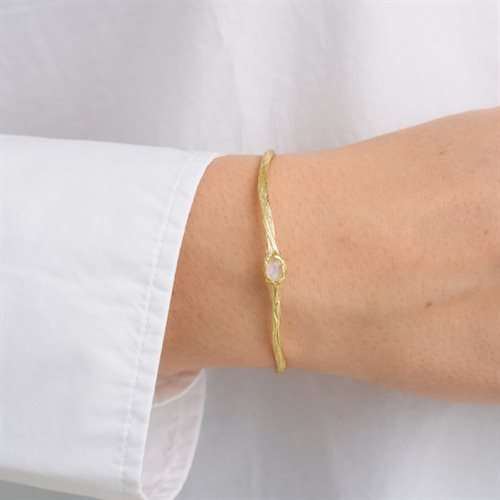 Pure by Nat - Armring med natursten - Guld m. rosa