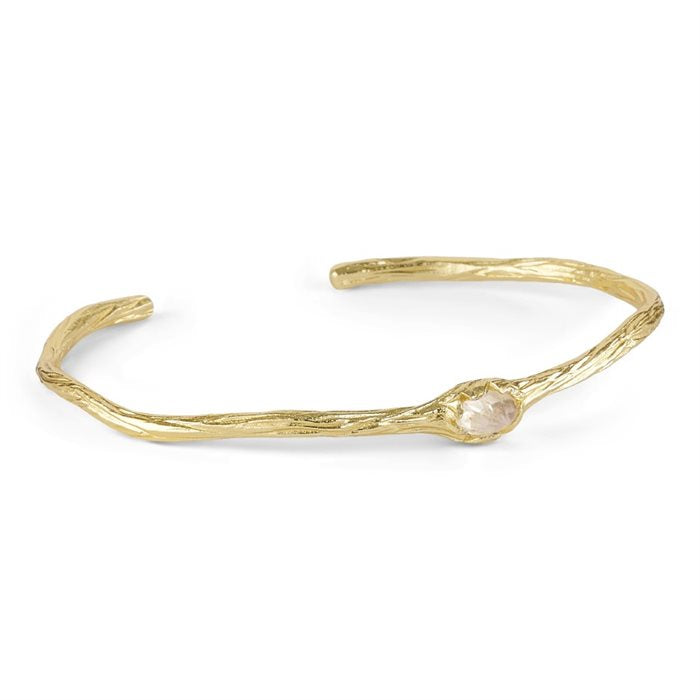 Pure by Nat - Armring med natursten - Guld m. rosa