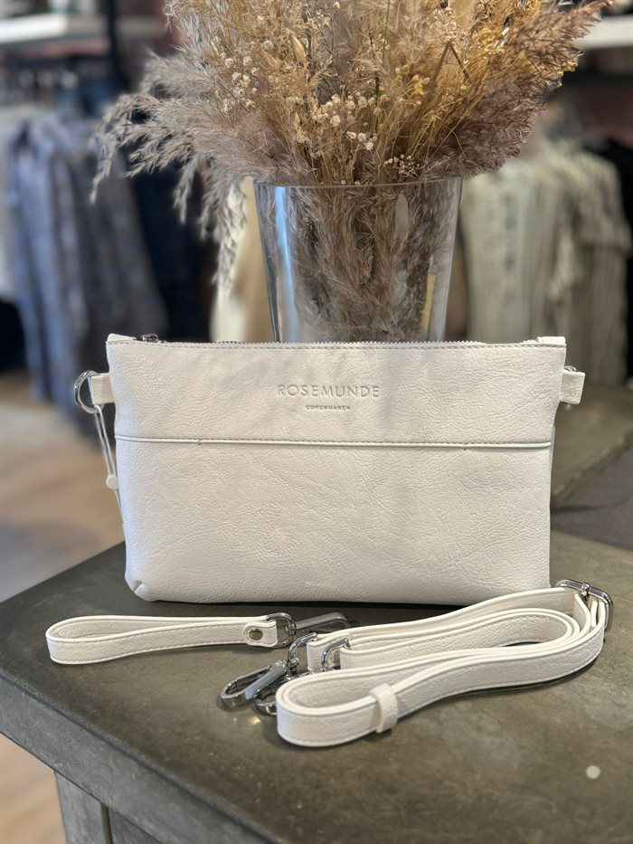 Rosemunde clutch - Hvid m. sølv