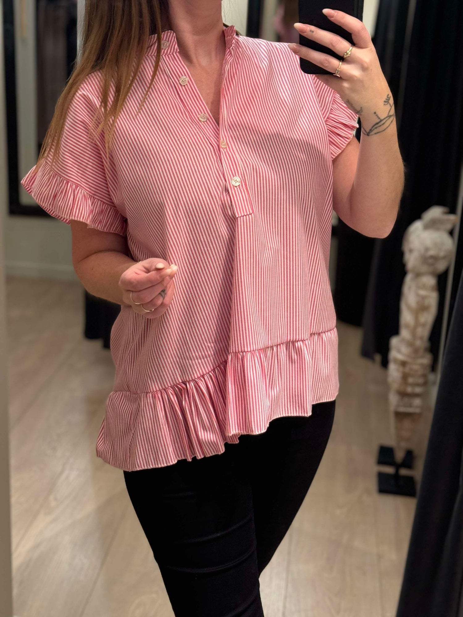 Marta - Bluse - Striber Fuxia