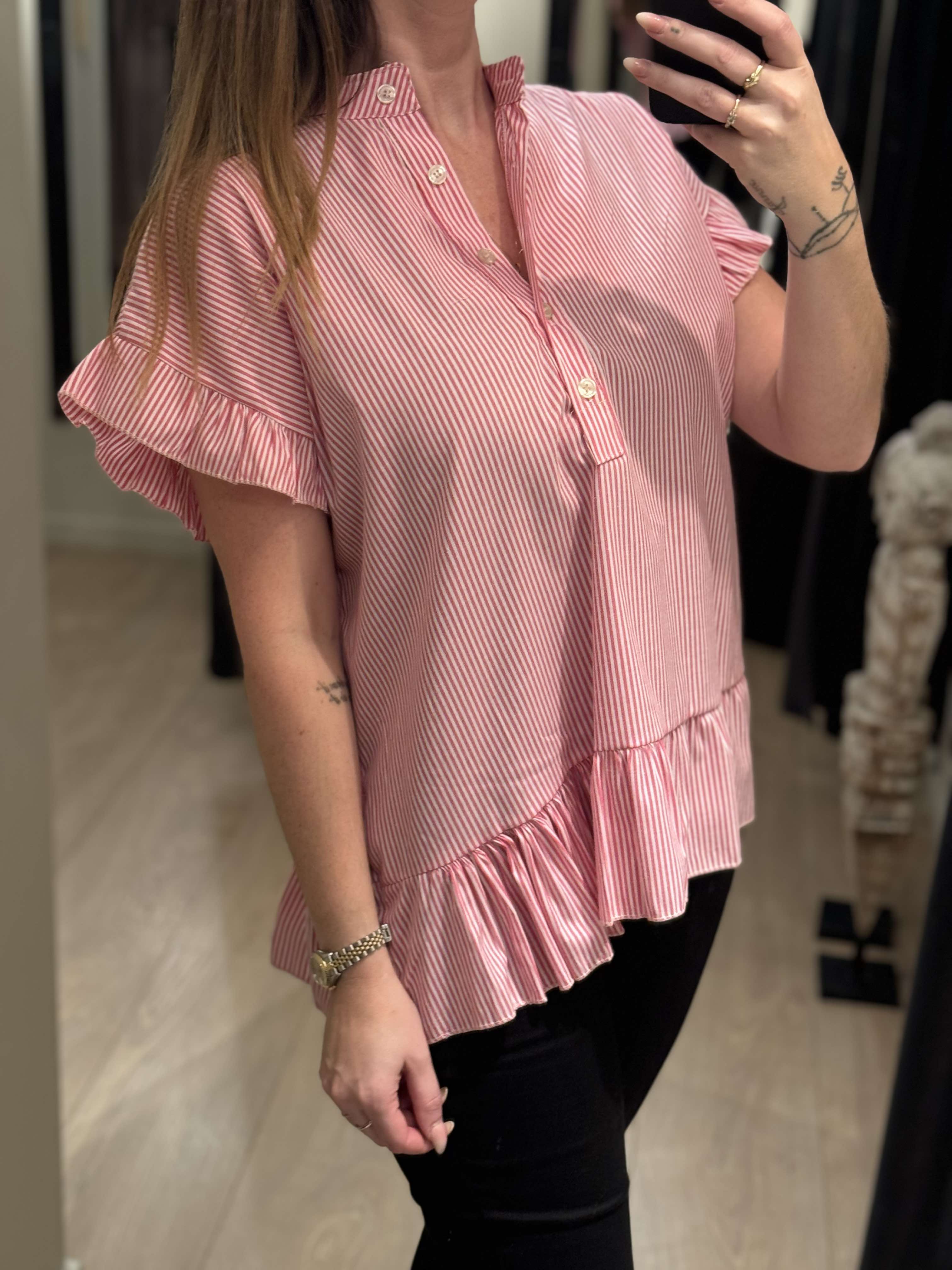 Marta - Bluse - Striber Fuxia