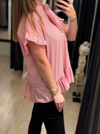 Marta - Bluse - Striber Fuxia