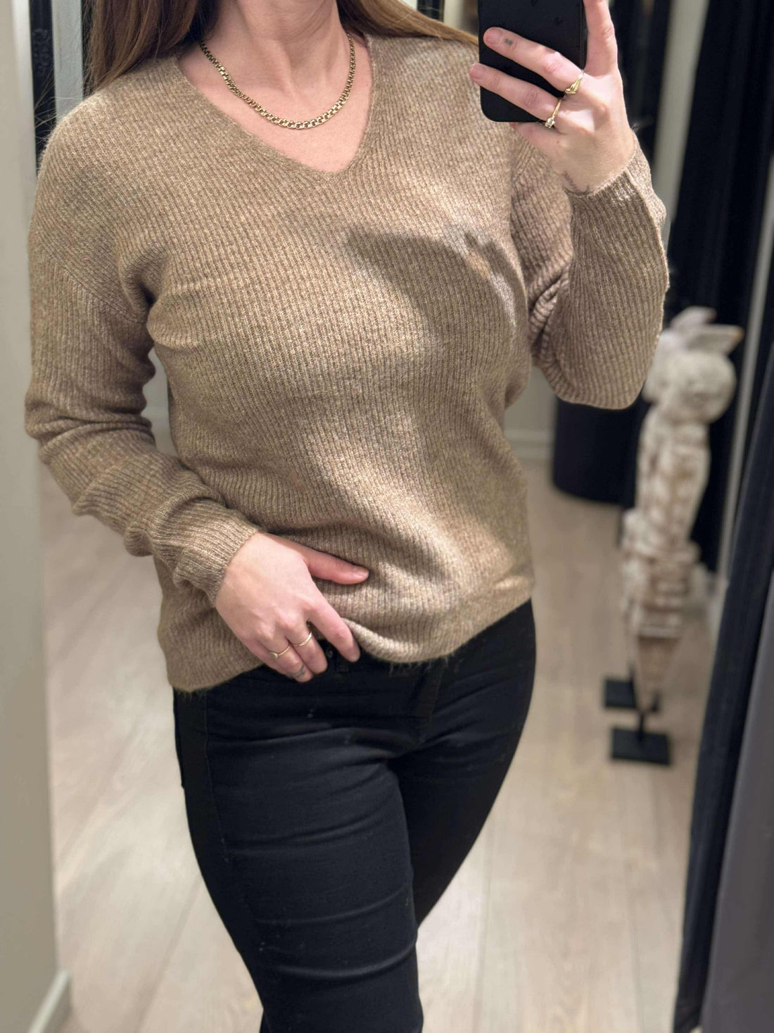 ONLY - Camilla - Strik Mørk Beige