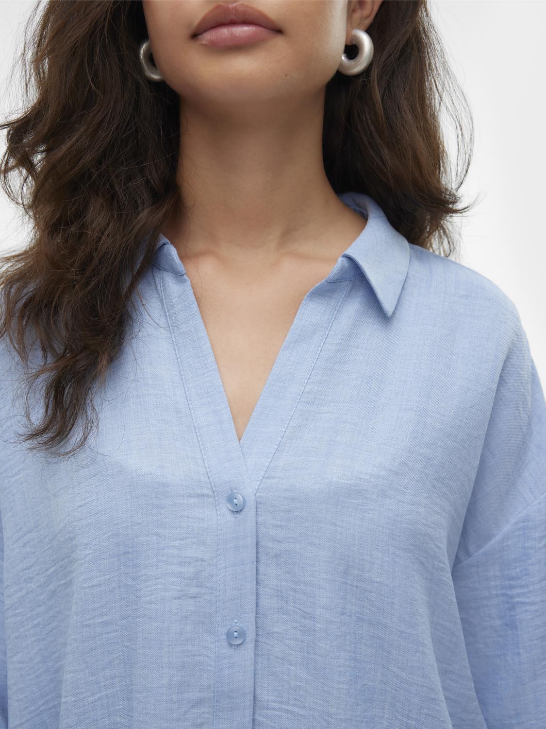 Vero Moda - Melaney Queeny - Skjorte - Chambray Blue