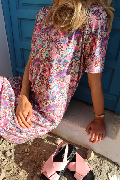LIBERTÈ - Alma V-Neck - Kjole Pink Paisley