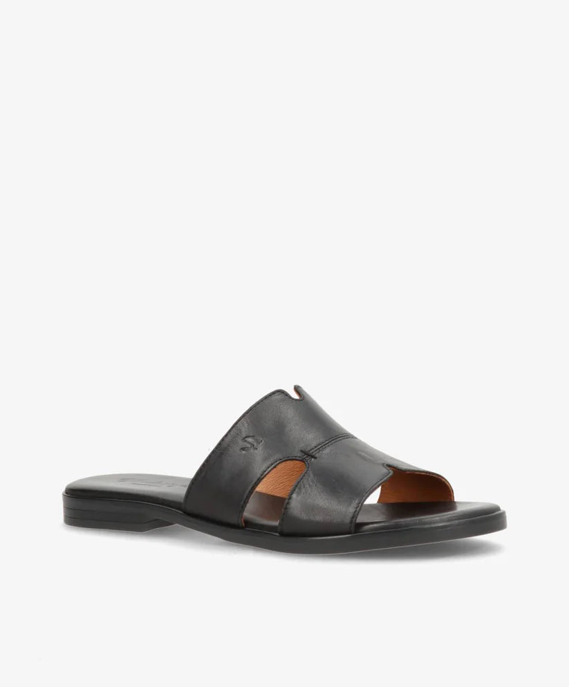 Shoedesign - BECCA - Sort læder - Sliders