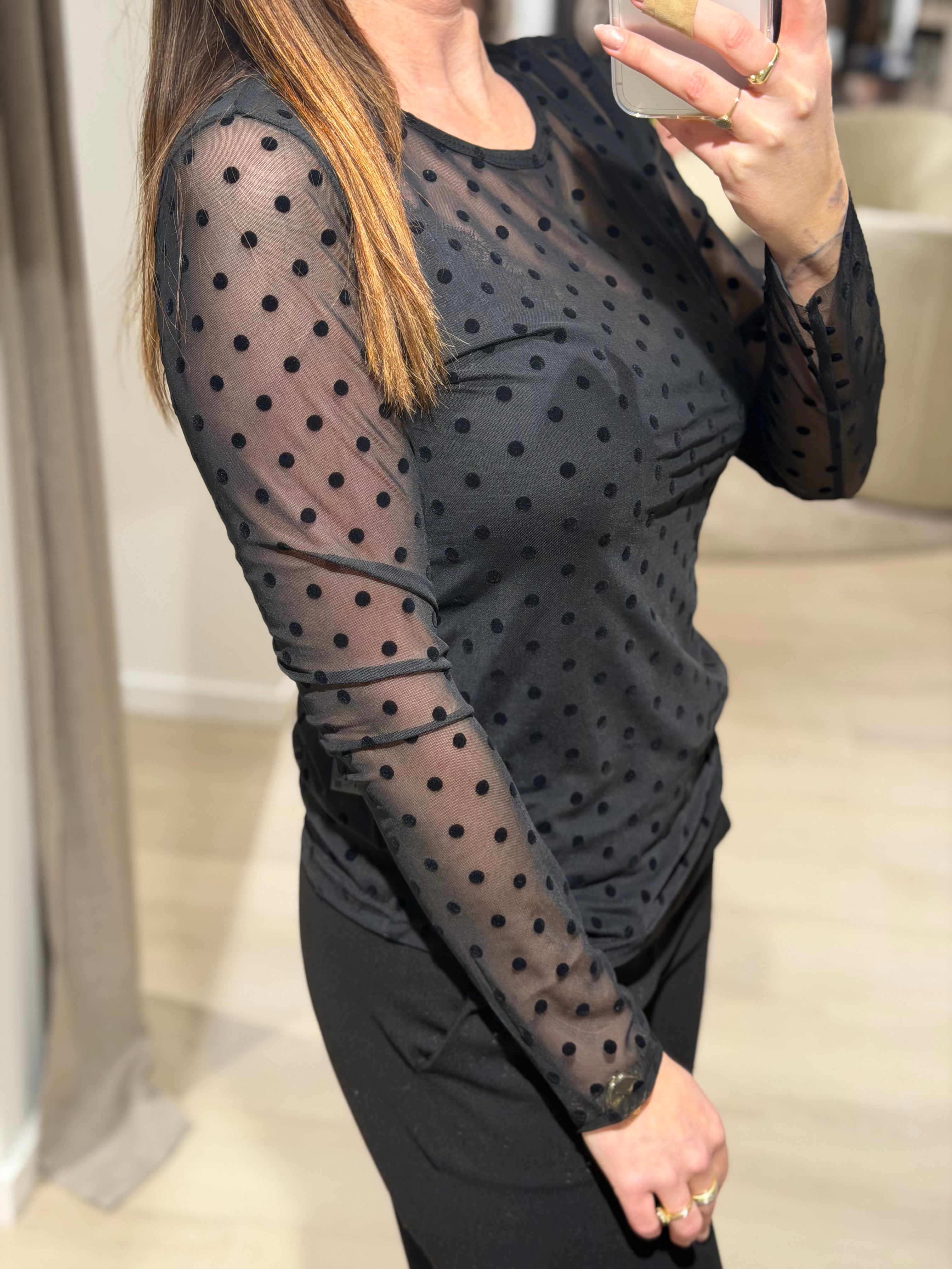 Ofelia - Gitte 1 - Bluse Mesh Sort