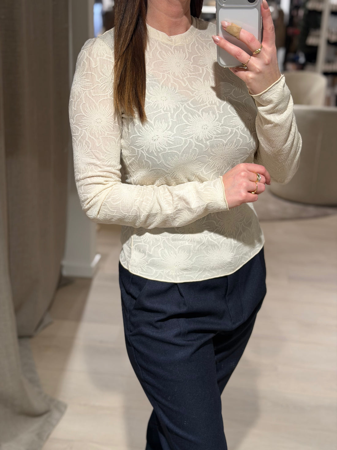 ONLY - Velma - Bluse Råhvid